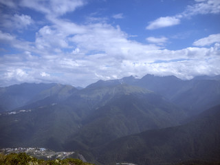 Beautiful view of the high mountains Krasnaya Polyana Sochi