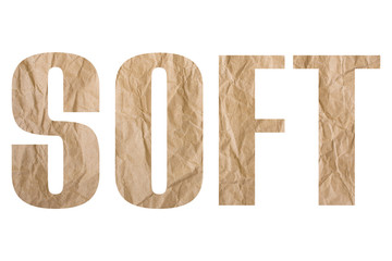 SOFT word with wrinkled paper texture