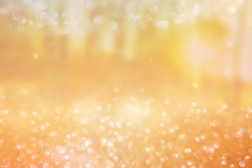 Abstract gold silver bokeh background
