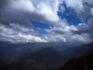 Beautiful view of the high mountains Krasnaya Polyana Sochi