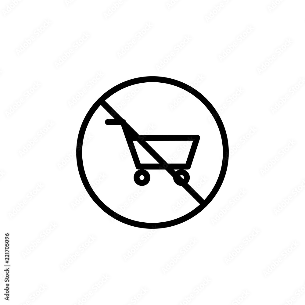 Poster prohibition of purchase icon. element of prohibition sign for mobile concept and web apps icon. thin