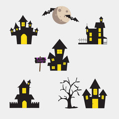 Set of Halloween House