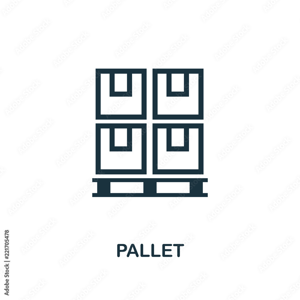 Poster pallet icon. monochrome style design from logistics delivery icon collection. ui. pixel perfect simp