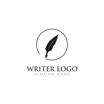 writer logo, feather logo for law