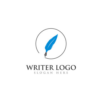 writer logo, feather logo for law