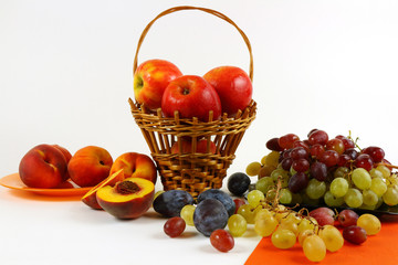 Still life with fruit on a light background