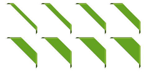 set of 8 green corner banner