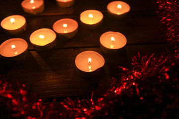 Candles light at the dark night