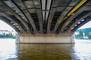 View of the river from under the bridge