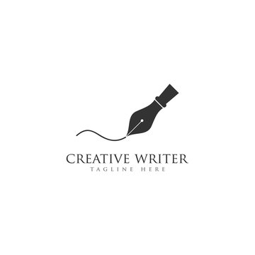 pen writer logo design template