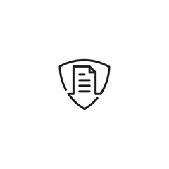 Document secure, data protect, shield paper icon