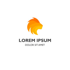 Lion head silhouette logo icon illustration