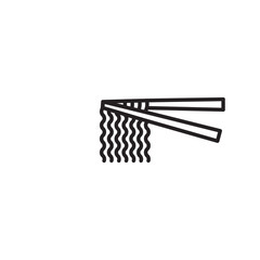 Noodle chopsticks icon