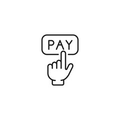 Pay button with hand cursor line icon