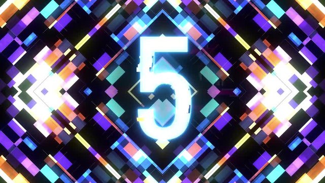 colorful futuristic laser glitch countdown from 10 to 1 interference background numbers from 10 to 1 new dynamic holiday joyful techno video footage