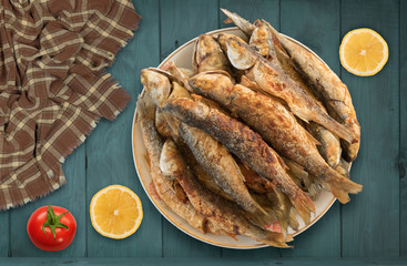Fried mullet fish