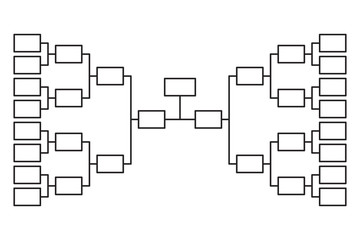 Tournament bracket 16 team icon template