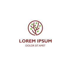 Tree twig logo icon illustration