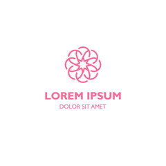 Unique beautiful flower icon logo template