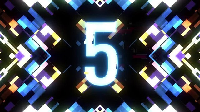 colorful futuristic laser glitch countdown from 10 to 1 interference background numbers from 10 to 1 new dynamic holiday joyful techno video footage