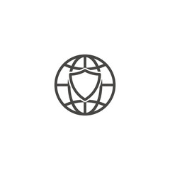 Obraz premium Internet secure, world protect, website security icon