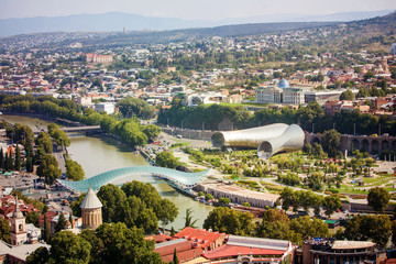 Top view of the old city of Tbilisi