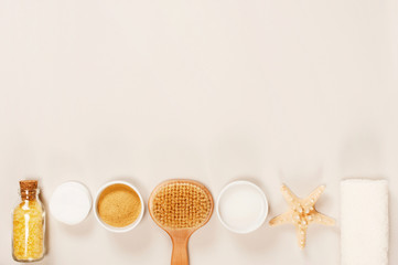 Bath cosmetics on the light background