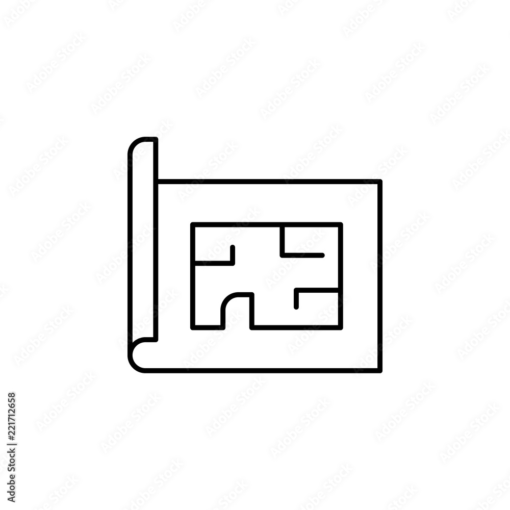 Poster apartment plan icon. element of architecture icon for mobile concept and web apps. thin line apartme