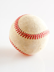 Sports Equipment old Baseball on white background