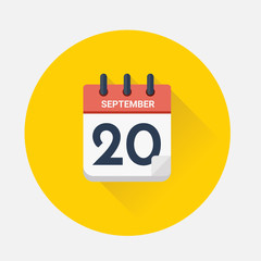 Vector of Day calendar with date September 20, 2018