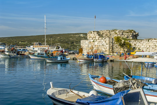 Izmir, Turkey, 3 April 2010: Marina of Sigacik with boats