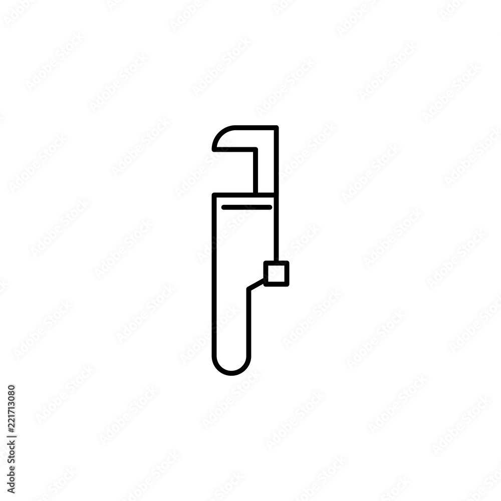 Poster adjustable wrench icon. Element of architecture icon for mobile concept and web apps. Thin line adjustable wrench icon can be used for web and mobile