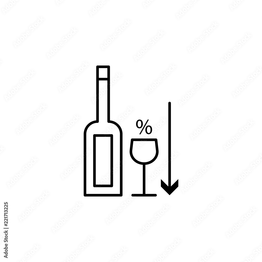 Poster low percentage icon. element of arrow and object icon for mobile concept and web apps. thin line low