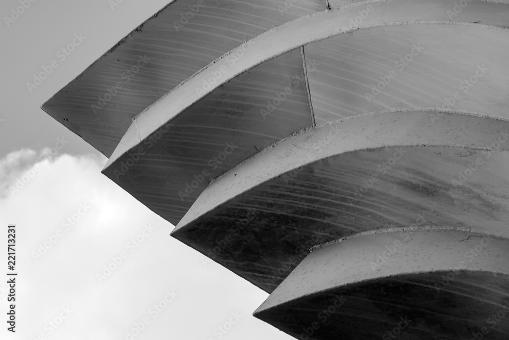 Fototapete abstract background architecture lines. modern architecture detail