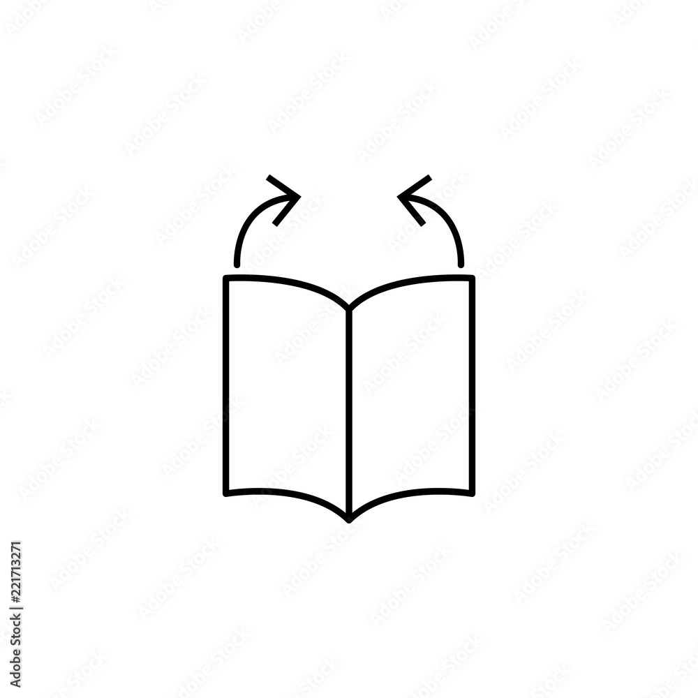 Poster close the book icon. element of arrow and object icon for mobile concept and web apps. thin line clo