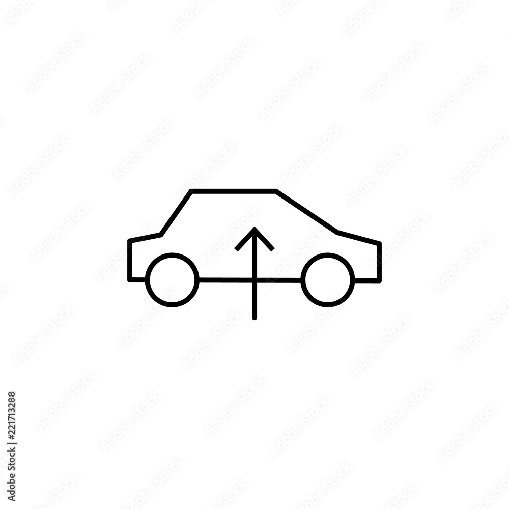 Poster car lift icon. element of arrow and object icon for mobile concept and web apps. thin line car lift 