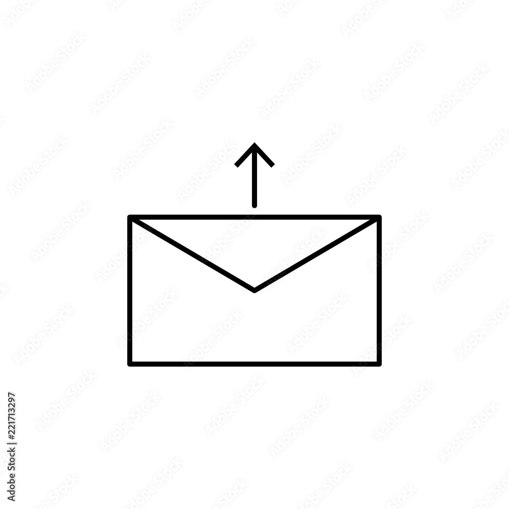 Poster mail send icon. element of arrow and object icon for mobile concept and web apps. thin line mail sen