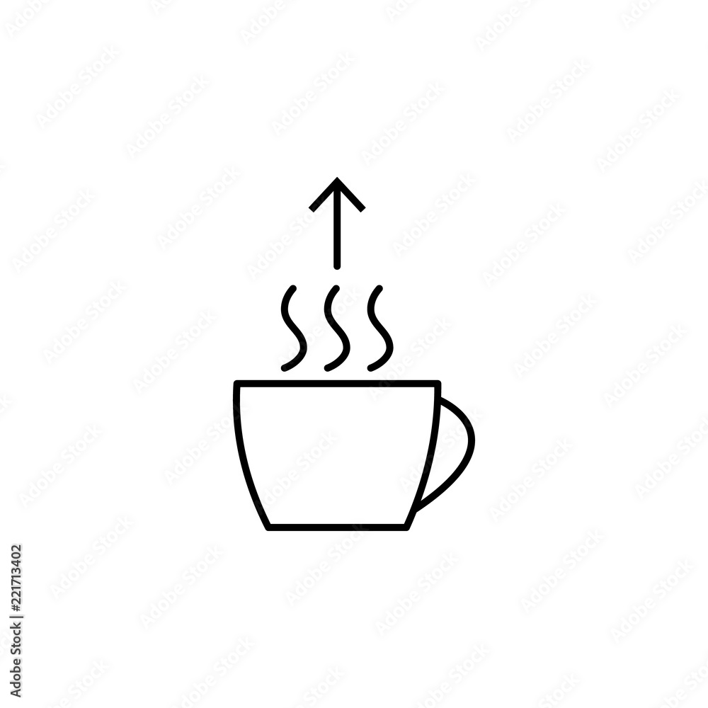 Aufkleber cofee evaporation hot icon. element of arrow and object icon for mobile concept and web apps. thin l