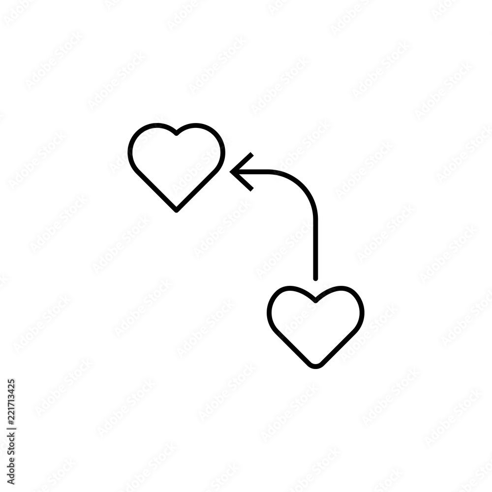 Poster heart transplantation icon. element of arrow and object icon for mobile concept and web apps. thin l