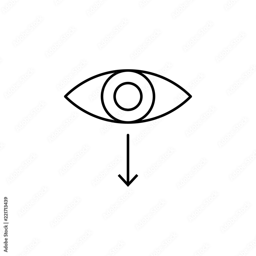 Poster focus look icon. element of arrow and object icon for mobile concept and web apps. thin line focus l