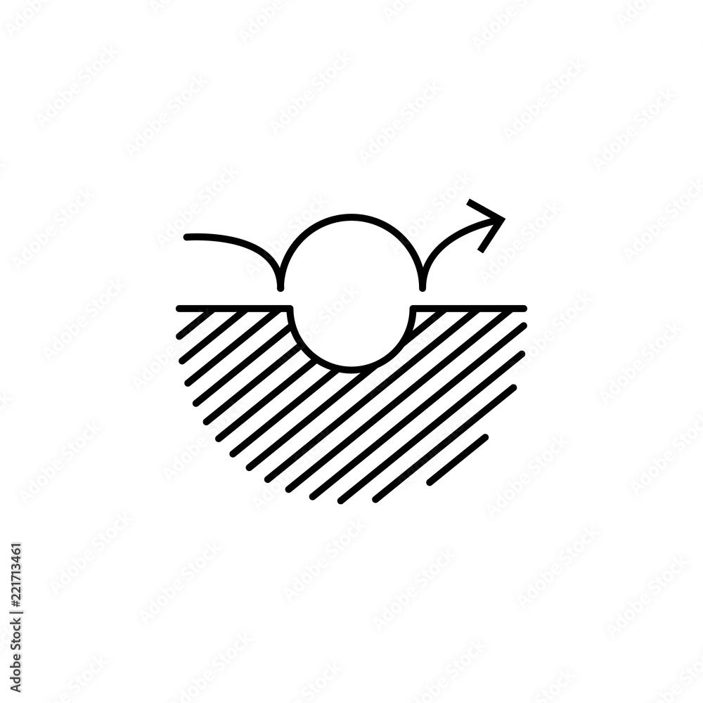 Poster hole jump icon. element of arrow and object icon for mobile concept and web apps. thin line hole jum