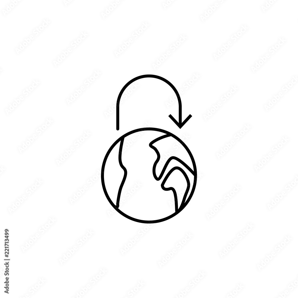 Poster rotation of earth icon. element of arrow and object icon for mobile concept and web apps. thin line 