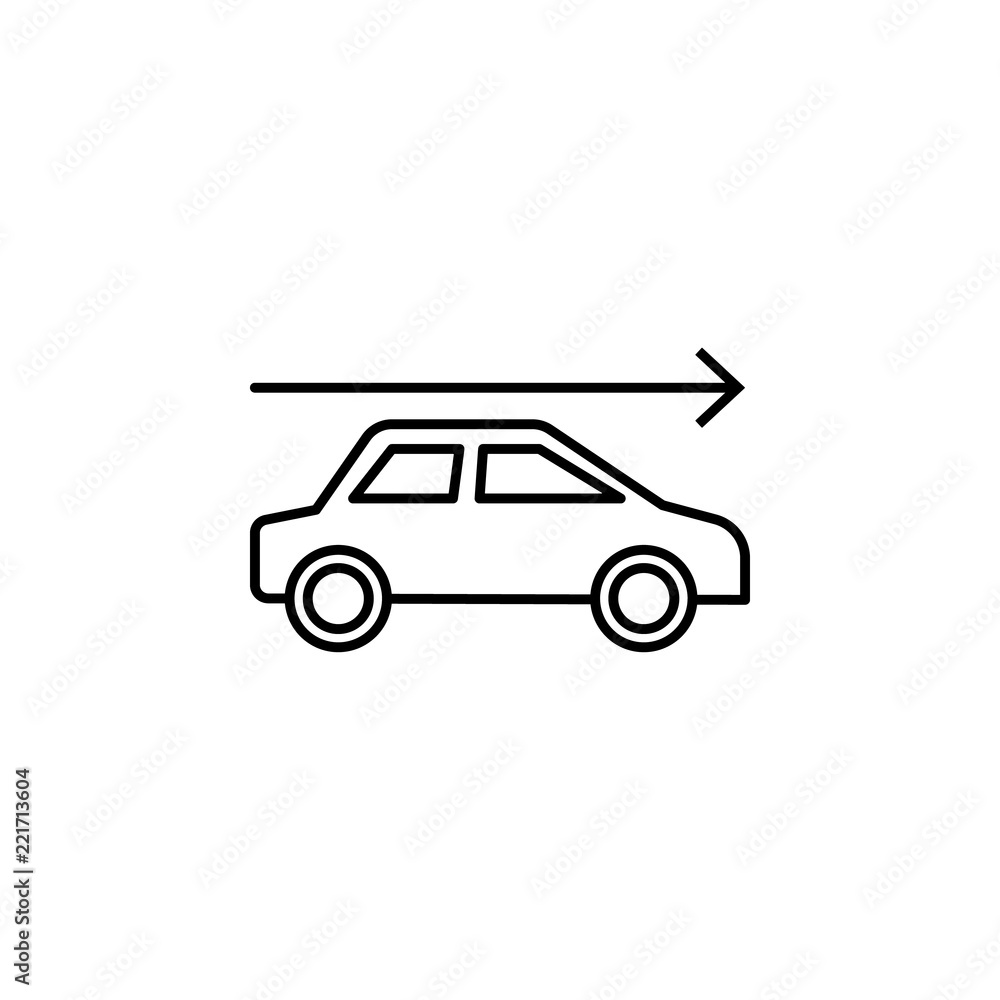 Poster arrow car drive icon. element of arrow and object icon for mobile concept and web apps. thin line ar