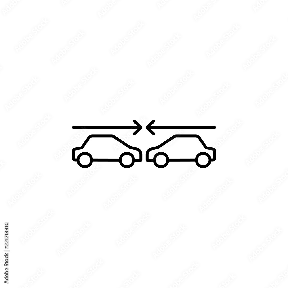 Poster crash auto icon. element of arrow and object icon for mobile concept and web apps. thin line crash a