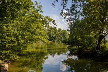 Fototapeta na wymiar The pond Kahnweiher in the town forest