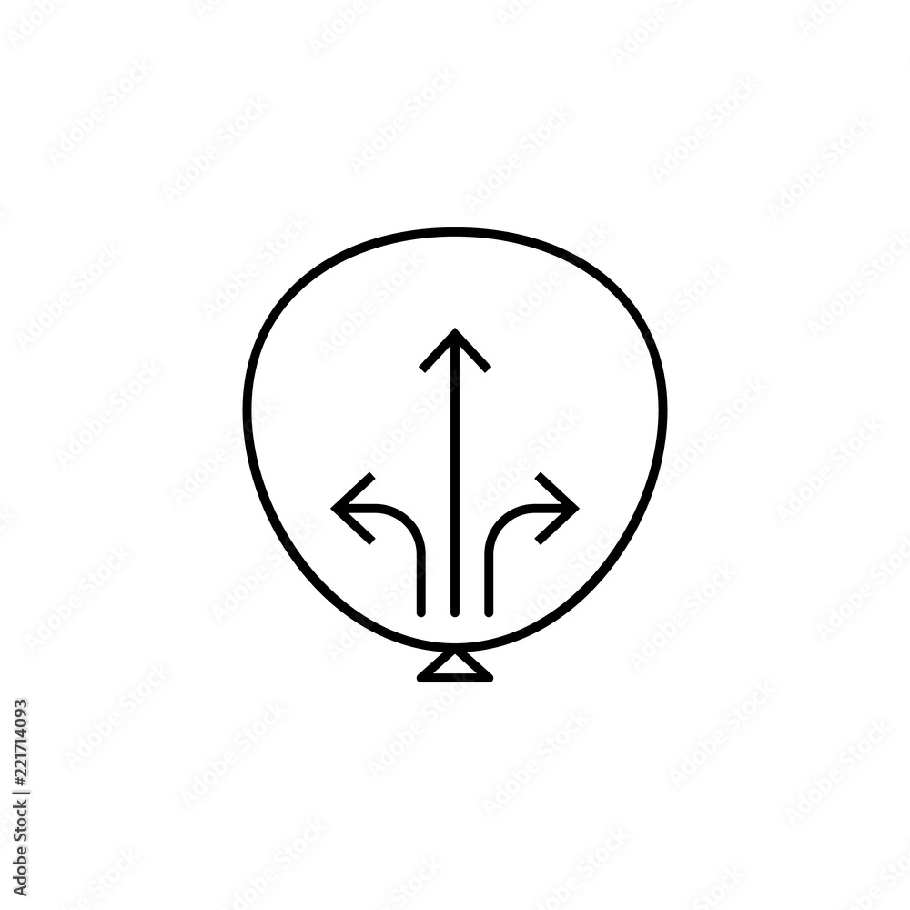 Poster ballon up icon. element of arrow and object icon for mobile concept and web apps. thin line ballon u