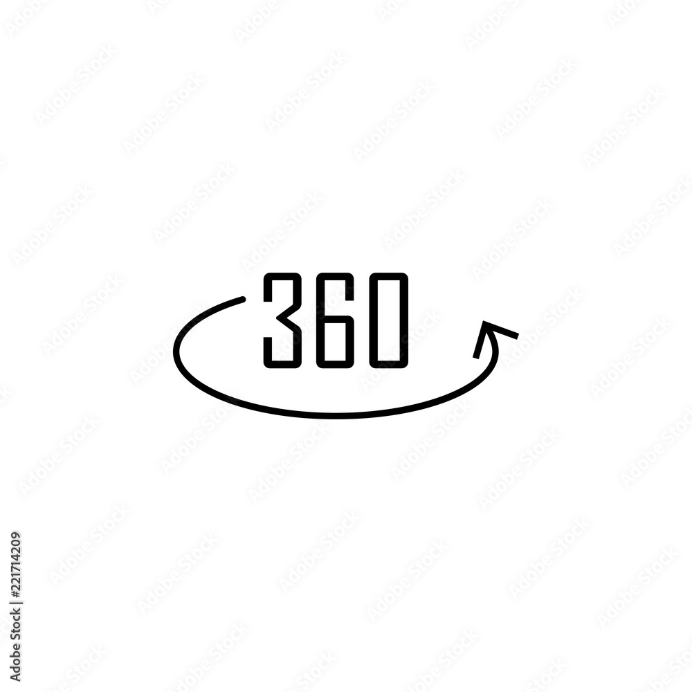 Poster full rotation icon. element of arrow and object icon for mobile concept and web apps. thin line full