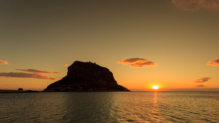 Fototapeta na wymiar Monemvasia island at morning, Greece
