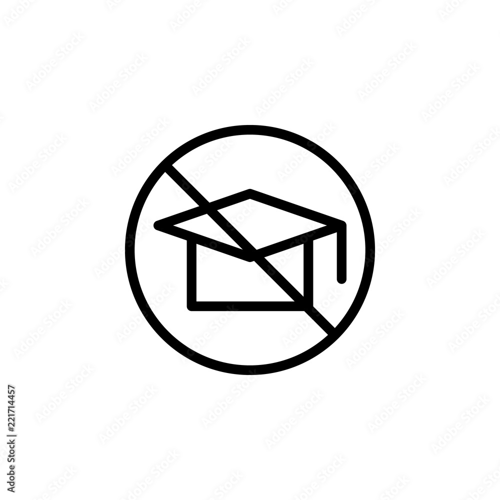 Poster prohibition to students icon. element of prohibition sign for mobile concept and web apps icon. thin