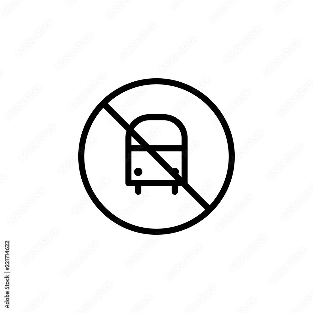 Poster bus ban icon. element of prohibition sign for mobile concept and web apps icon. thin line icon for w